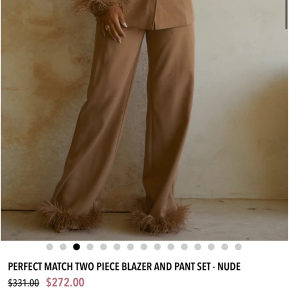 Two Piece Feather Suit set - Picture 2 of 2